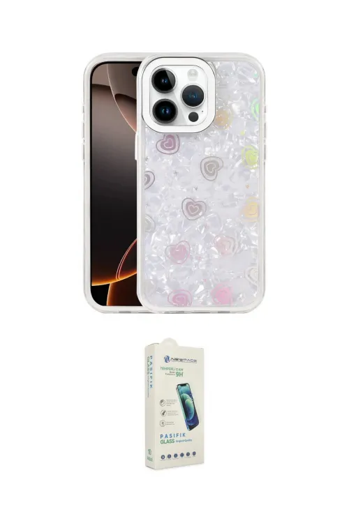 ieg™ iPhone 14 Pro Max Kılıf Odak Prime - Şeffaf Pasifik Cam Ekran Koruyucu