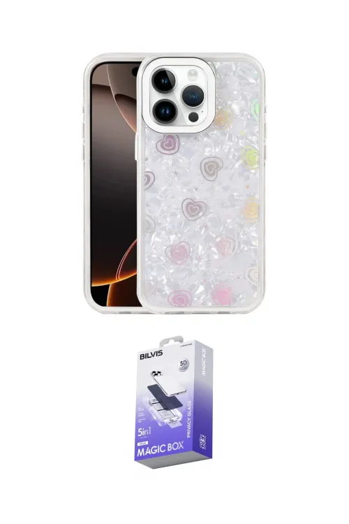 ieg™ iPhone 14 Pro Max Kılıf Odak Prime - Siyah Bilvis 5in1 5D Magic Hayalet Cam Ekran Koruyucu