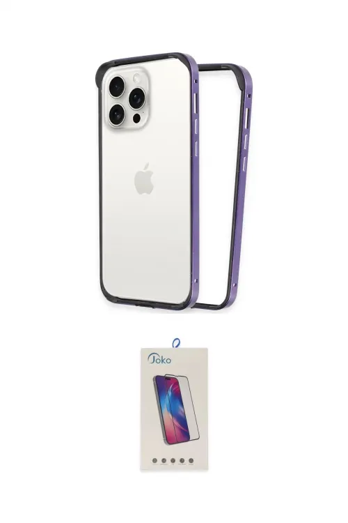 ieg™ iPhone 14 Pro Max Kılıf Pusula Asil Koleksiyonu - Siyah Joko 5D Cam