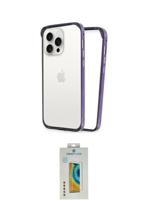 ieg™ iPhone 14 Pro Max Kılıf Pusula Asil Koleksiyonu - Siyah Polymer Nano Ekran Koruyucu