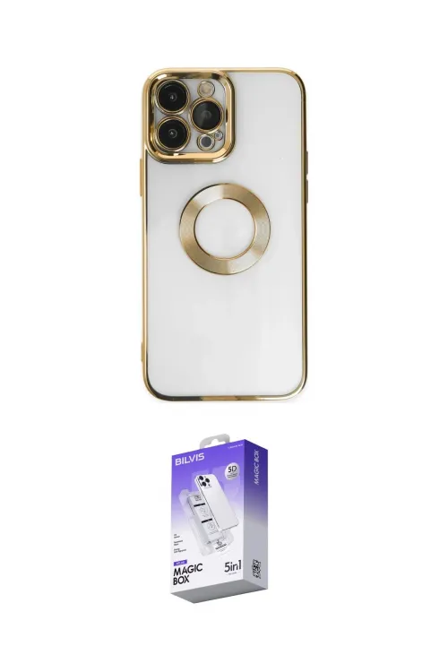 ieg™ iPhone 14 Pro Max Kılıf Pusula Form - Siyah Bilvis 5in1 3D Magic Cam Ekran Koruyucu