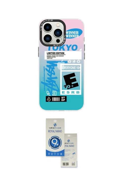 ieg™ iPhone 14 Pro Max Kılıf Siluet Çizgi Koleksiyonu - Şeffaf Royal Nano Ekran Koruyucu