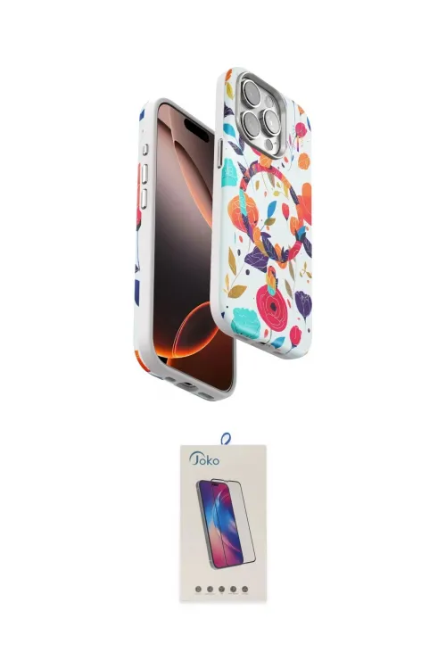 ieg™ iPhone 14 Pro Max Kılıf Siluet Doku - Siyah Joko 5D Cam