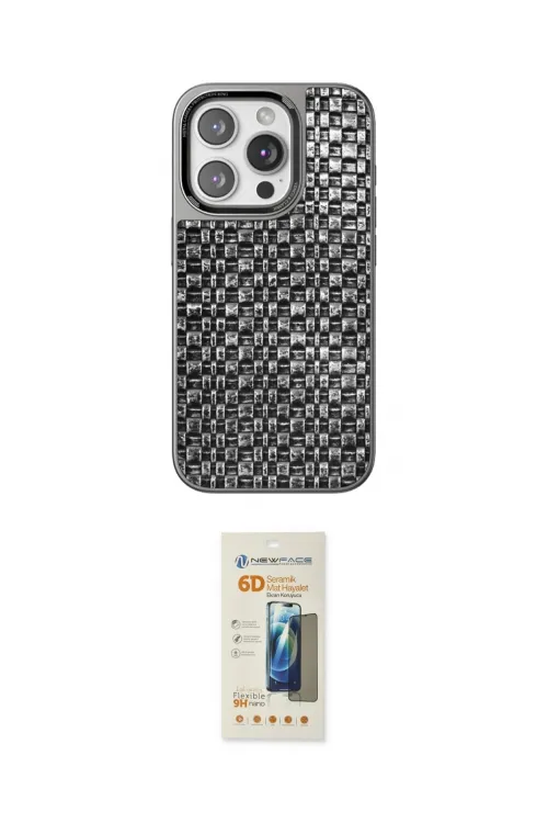ieg™ iPhone 14 Pro Max Kılıf Siluet Form Serisi - Siyah 6D Mat Seramik Hayalet Nano Ekran Koruyucu