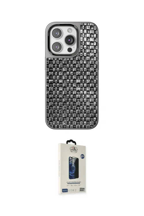 ieg™ iPhone 14 Pro Max Kılıf Siluet Form Serisi - Siyah Bilvis Hayalet Cam Ekran Koruyucu