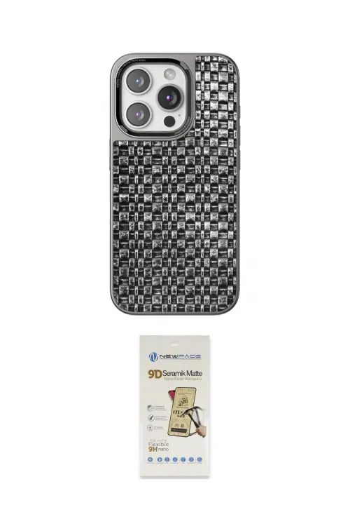 ieg™ iPhone 14 Pro Max Kılıf Siluet Form Serisi - Siyah Mat Seramik Nano Ekran Koruyucu