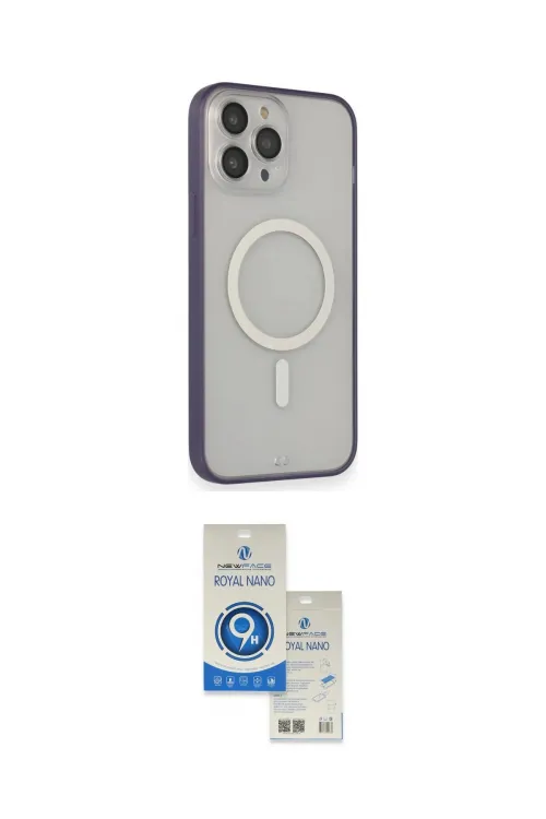 ieg™ iPhone 14 Pro Max Kılıf Siluet Işık Koleksiyonu - Şeffaf Royal Nano Ekran Koruyucu
