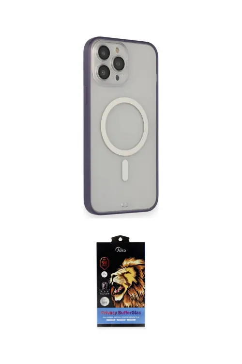 ieg™ iPhone 14 Pro Max Kılıf Siluet Işık Koleksiyonu - Siyah Buffer Hayalet Cam Ekran Koruyucu