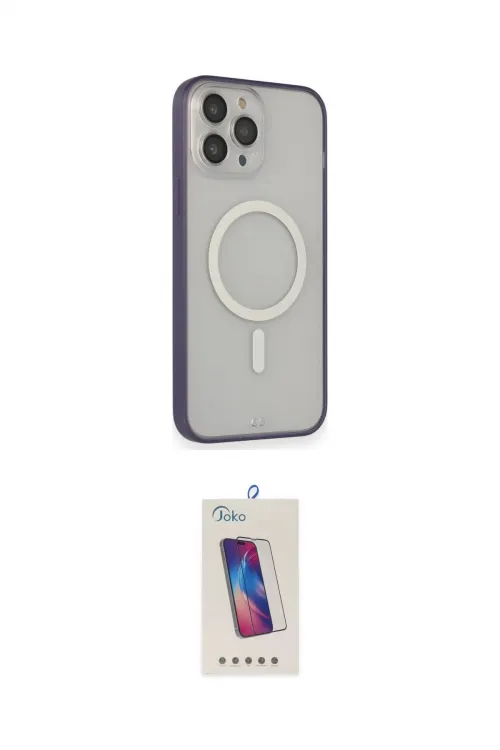 ieg™ iPhone 14 Pro Max Kılıf Siluet Işık Koleksiyonu - Siyah Joko 5D Cam