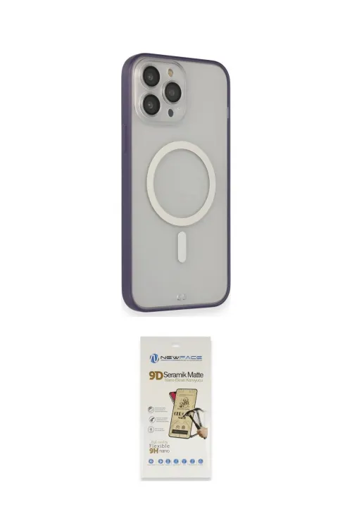 ieg™ iPhone 14 Pro Max Kılıf Siluet Işık Koleksiyonu - Siyah Mat Seramik Nano Ekran Koruyucu