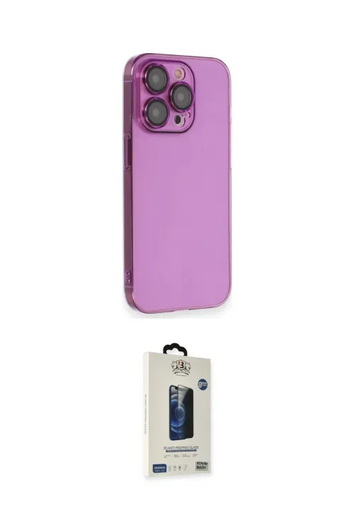 ieg™ iPhone 14 Pro Max Kılıf Siluet Minimal Özel Seri - Siyah Bilvis Hayalet Cam Ekran Koruyucu