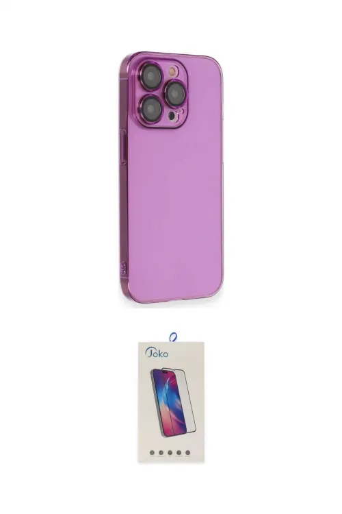 ieg™ iPhone 14 Pro Max Kılıf Siluet Minimal Özel Seri - Siyah Joko 5D Cam