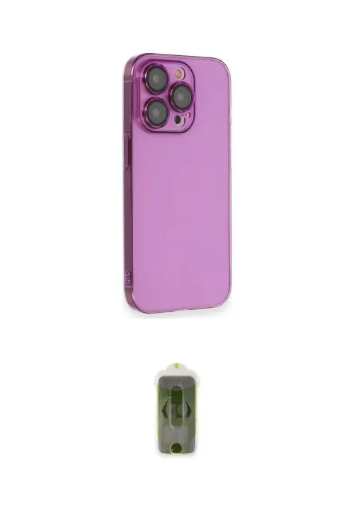 ieg™ iPhone 14 Pro Max Kılıf Siluet Minimal Özel Seri - Siyah Joko Magic 5D Hayalet Cam