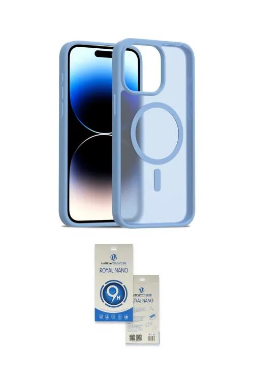 ieg™ iPhone 14 Pro Max Kılıf Siluet Minimal Prime - Şeffaf Royal Nano Ekran Koruyucu