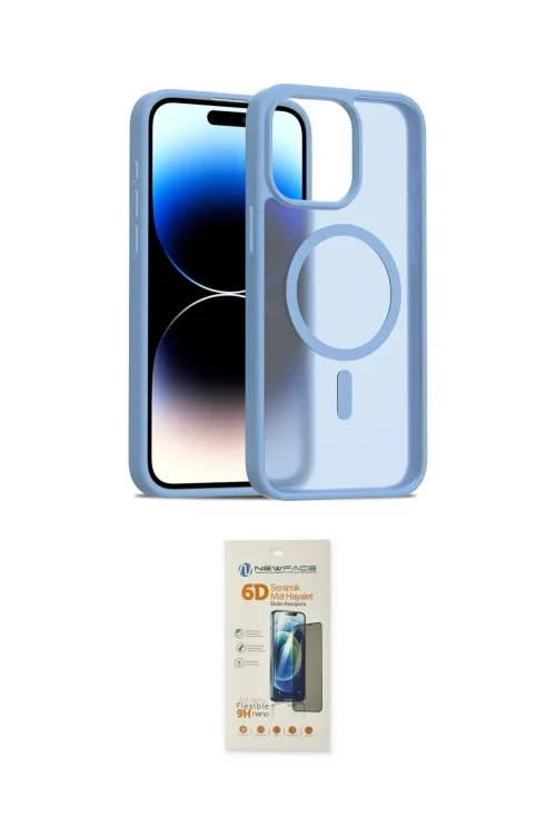 ieg™ iPhone 14 Pro Max Kılıf Siluet Minimal Prime - Siyah 6D Mat Seramik Hayalet Nano Ekran Koruyucu
