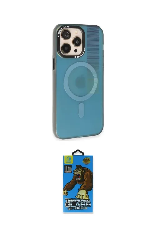 ieg™ iPhone 14 Pro Max Kılıf Siluet Modern Koleksiyonu - Siyah 18D Cam Ekran Koruyucu
