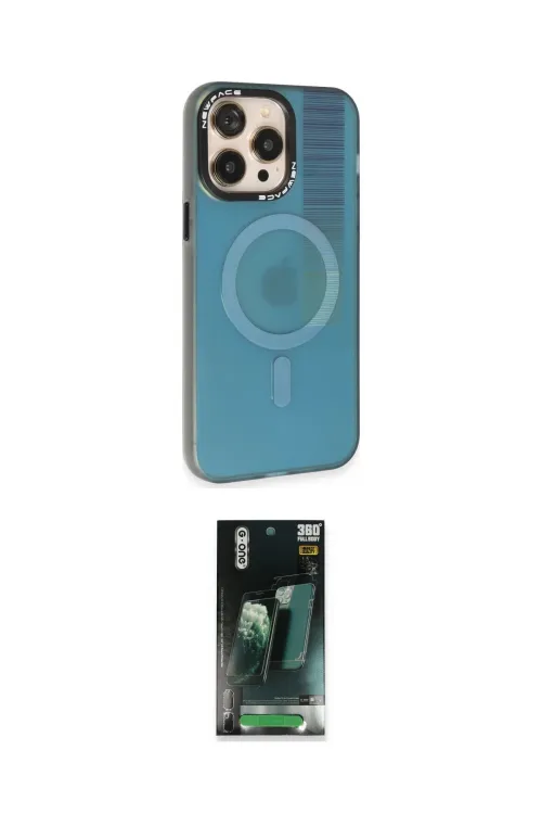 ieg™ iPhone 14 Pro Max Kılıf Siluet Modern Koleksiyonu - Siyah 360 Mat Full Body Arka Koruyucu