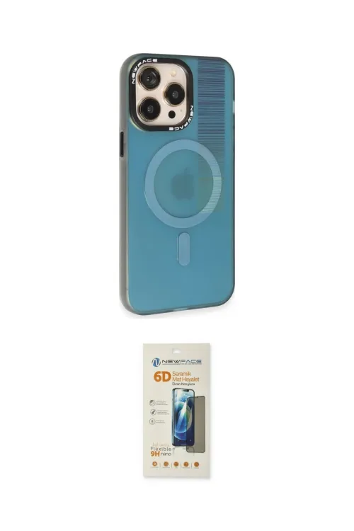 ieg™ iPhone 14 Pro Max Kılıf Siluet Modern Koleksiyonu - Siyah 6D Mat Seramik Hayalet Nano Ekran Koruyucu