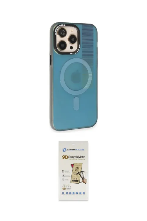ieg™ iPhone 14 Pro Max Kılıf Siluet Modern Koleksiyonu - Siyah Mat Seramik Nano Ekran Koruyucu