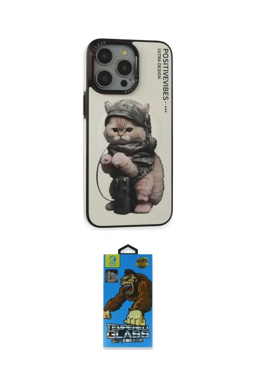 ieg™ iPhone 14 Pro Max Kılıf Siluet Modern Özel Seri - Siyah 18D Cam Ekran Koruyucu