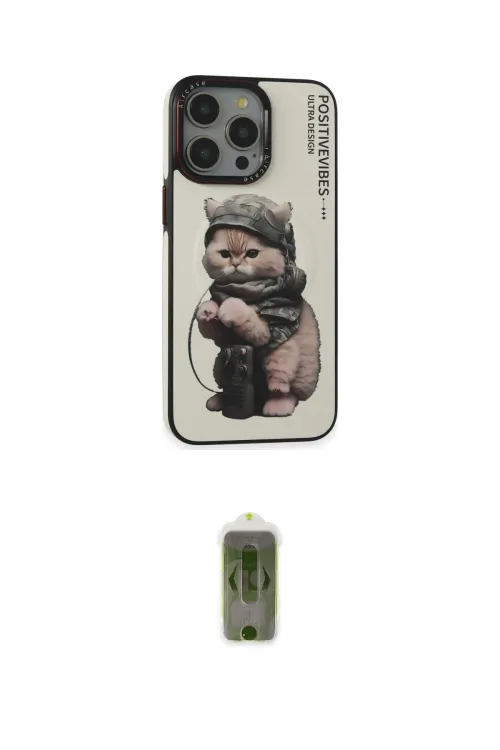 ieg™ iPhone 14 Pro Max Kılıf Siluet Modern Özel Seri - Siyah Joko Magic 5D Hayalet Cam