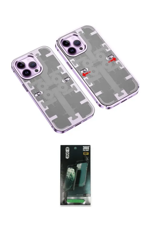 ieg™ iPhone 14 Pro Max Kılıf Ufuk Doku Prime - Şeffaf 360 Full Body Arka Koruyucu