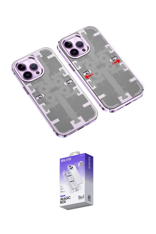 ieg™ iPhone 14 Pro Max Kılıf Ufuk Doku Prime - Siyah Bilvis 5in1 3D Magic Cam Ekran Koruyucu