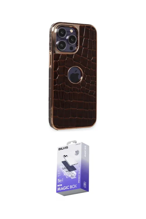 ieg™ iPhone 14 Pro Max Kılıf Ufuk Form Prime - Siyah Bilvis 5in1 5D Magic Hayalet Cam Ekran Koruyucu