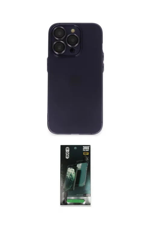 ieg™ iPhone 14 Pro Max Kılıf Ufuk Minimal Özel Seri - Şeffaf 360 Full Body Arka Koruyucu