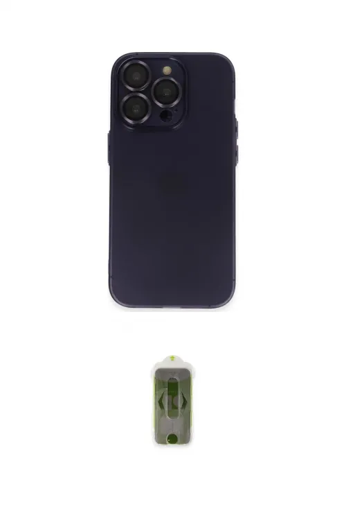 ieg™ iPhone 14 Pro Max Kılıf Ufuk Minimal Özel Seri - Siyah Joko Magic 5D Hayalet Cam