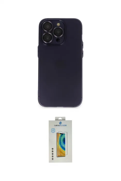 ieg™ iPhone 14 Pro Max Kılıf Ufuk Minimal Özel Seri - Siyah Polymer Nano Ekran Koruyucu