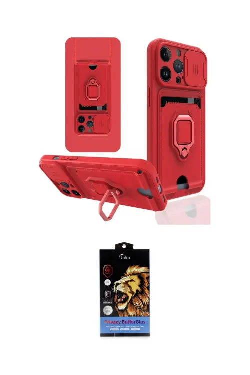 ieg™ iPhone 14 Pro Max Kılıf Vadi Form Prime - Siyah Buffer Hayalet Cam Ekran Koruyucu