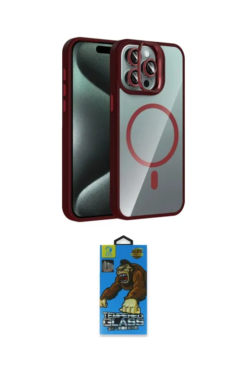 ieg™ iPhone 14 Pro Max Kılıf Yadigar Asil Koleksiyonu - Siyah 18D Cam Ekran Koruyucu