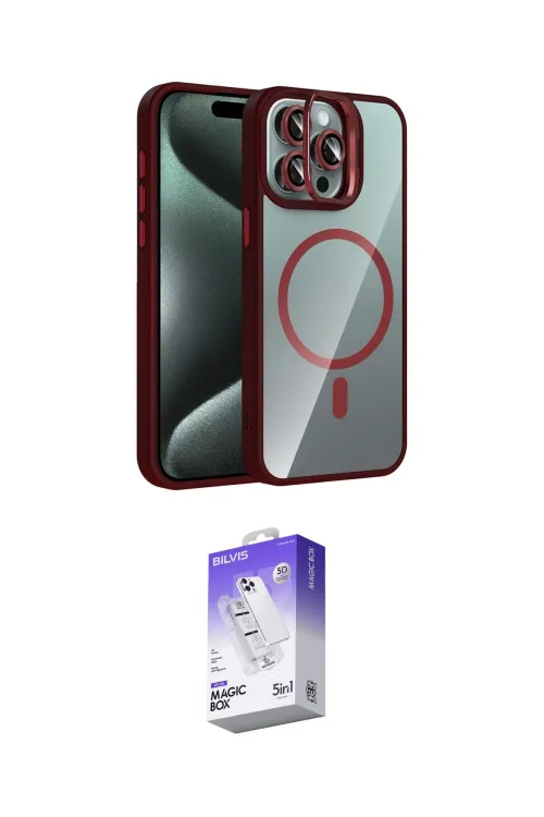 ieg™ iPhone 14 Pro Max Kılıf Yadigar Asil Koleksiyonu - Siyah Bilvis 5in1 3D Magic Cam Ekran Koruyucu