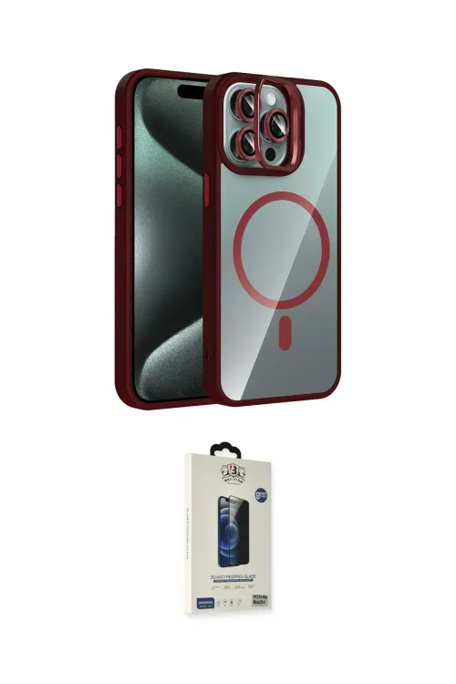 ieg™ iPhone 14 Pro Max Kılıf Yadigar Asil Koleksiyonu - Siyah Bilvis Hayalet Cam Ekran Koruyucu