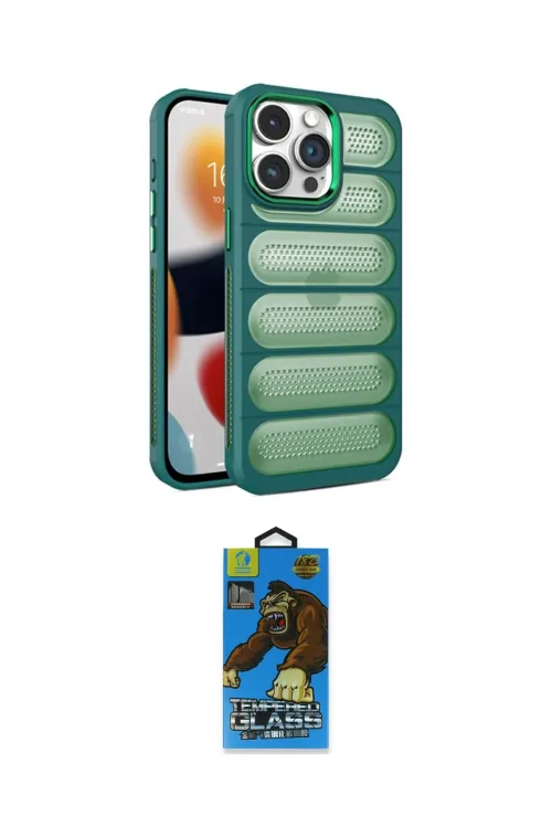 ieg™ iPhone 14 Pro Max Kılıf Yadigar Doku Özel Seri - Siyah 18D Cam Ekran Koruyucu