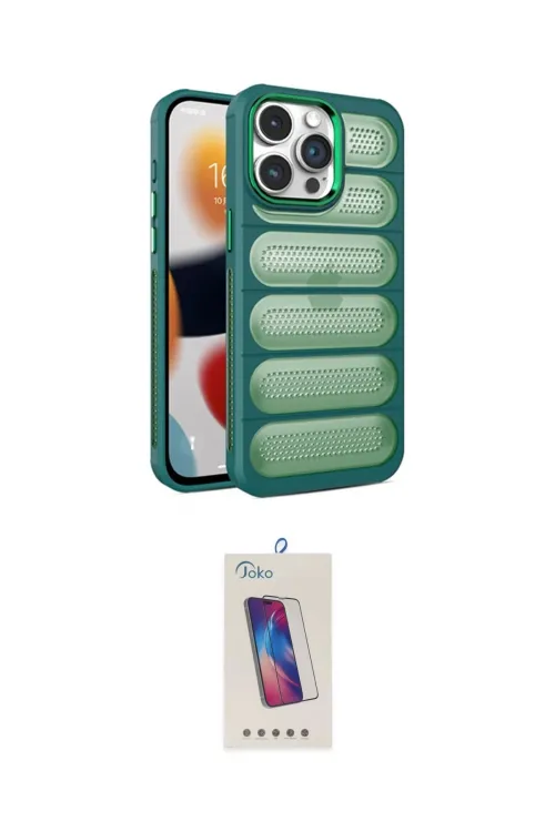 ieg™ iPhone 14 Pro Max Kılıf Yadigar Doku Özel Seri - Siyah Joko 5D Cam