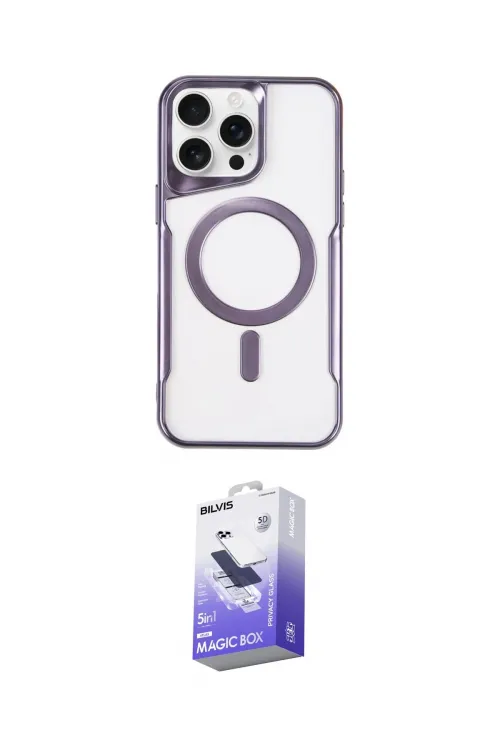 ieg™ iPhone 14 Pro Max Kılıf Yadigar Klasik Özel Seri - Siyah Bilvis 5in1 5D Magic Hayalet Cam Ekran Koruyucu