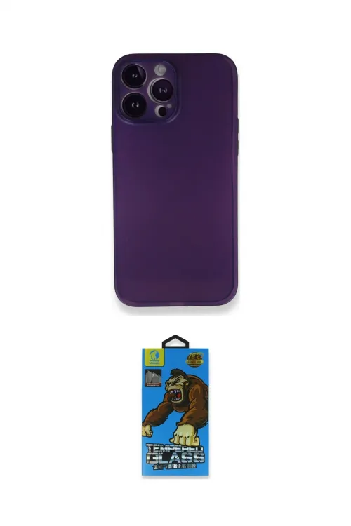 ieg™ iPhone 14 Pro Max Kılıf Yadigar Yansıma Serisi - Siyah 18D Cam Ekran Koruyucu