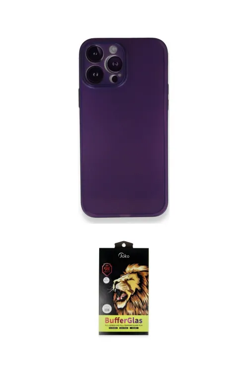 ieg™ iPhone 14 Pro Max Kılıf Yadigar Yansıma Serisi - Siyah Buffer Cam Ekran Koruyucu