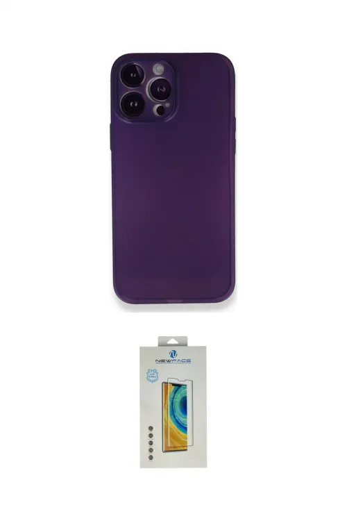 ieg™ iPhone 14 Pro Max Kılıf Yadigar Yansıma Serisi - Siyah Polymer Nano Ekran Koruyucu