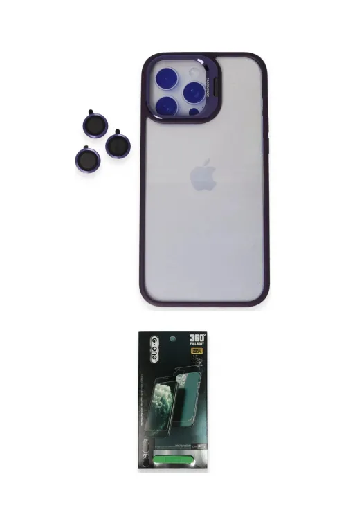 ieg™ iPhone 14 Pro Max Kılıf Yankı Asil Serisi - Şeffaf 360 Full Body Arka Koruyucu