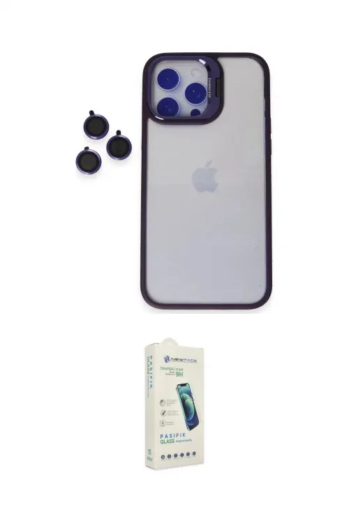 ieg™ iPhone 14 Pro Max Kılıf Yankı Asil Serisi - Şeffaf Pasifik Cam Ekran Koruyucu