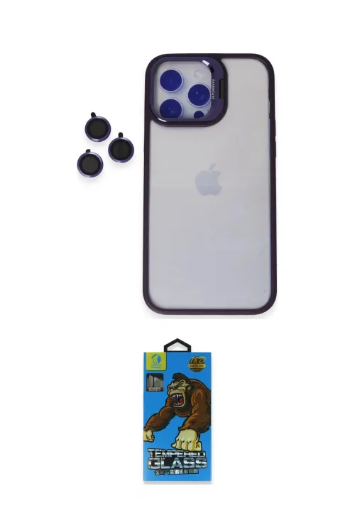 ieg™ iPhone 14 Pro Max Kılıf Yankı Asil Serisi - Siyah 18D Cam Ekran Koruyucu