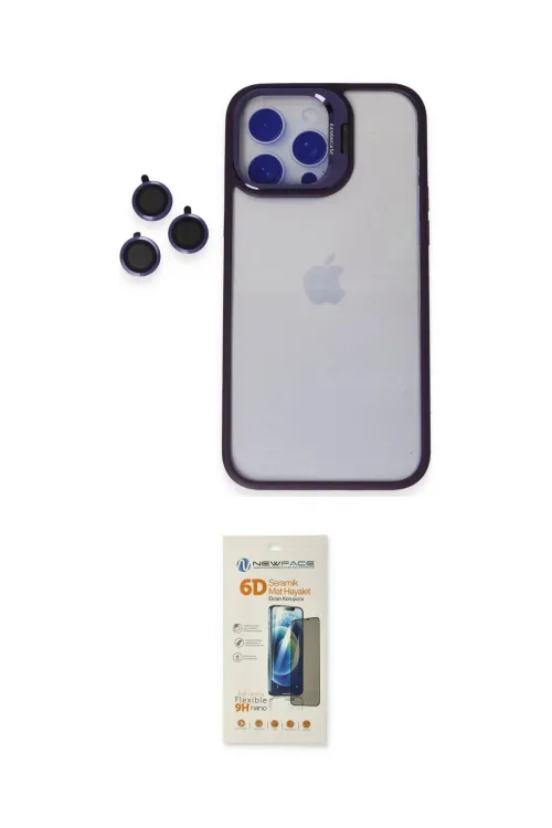 ieg™ iPhone 14 Pro Max Kılıf Yankı Asil Serisi - Siyah 6D Mat Seramik Hayalet Nano Ekran Koruyucu