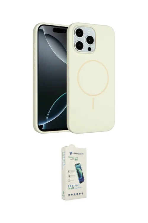 ieg™ iPhone 14 Pro Max Kılıf Yankı Form Serisi - Şeffaf Pasifik Cam Ekran Koruyucu
