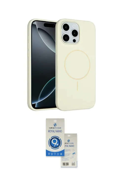 ieg™ iPhone 14 Pro Max Kılıf Yankı Form Serisi - Şeffaf Royal Nano Ekran Koruyucu