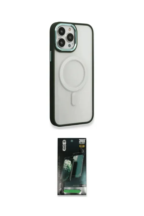 ieg™ iPhone 14 Pro Max Kılıf Yankı Işık Özel Seri - Şeffaf 360 Full Body Arka Koruyucu