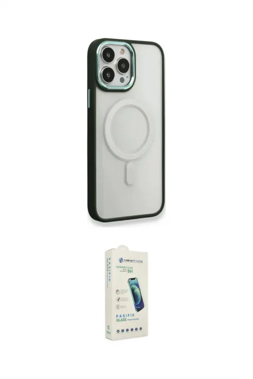 ieg™ iPhone 14 Pro Max Kılıf Yankı Işık Özel Seri - Şeffaf Pasifik Cam Ekran Koruyucu