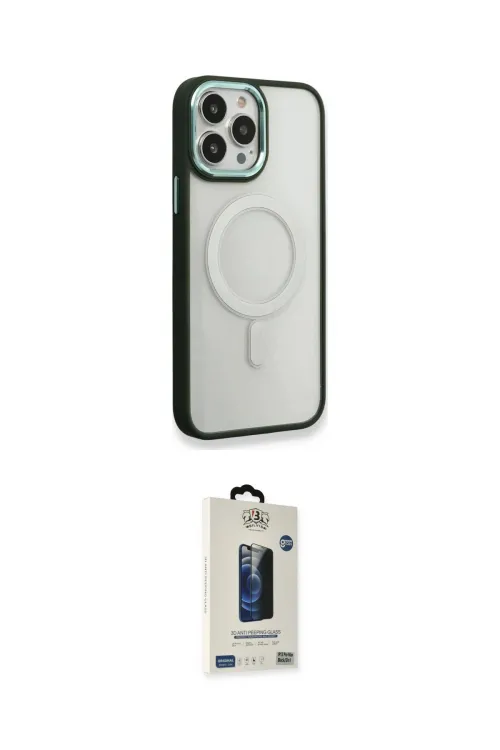 ieg™ iPhone 14 Pro Max Kılıf Yankı Işık Özel Seri - Siyah Bilvis Hayalet Cam Ekran Koruyucu